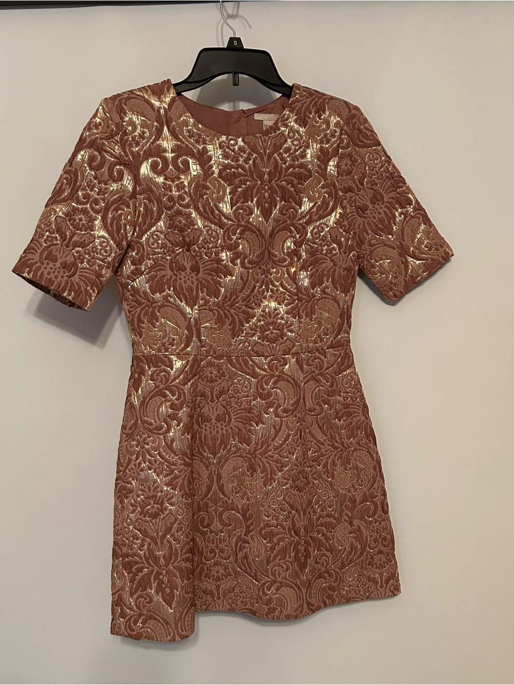 H&M Rose Gold Brocade Sleeveless Dress